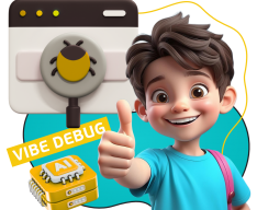 Тестирование & Vibe Debug. Охотники за багами - КИБЕРшкола программирования для детей, компьютерные курсы для школьников, начинающих и подростков - KIBERone г. Тольятти